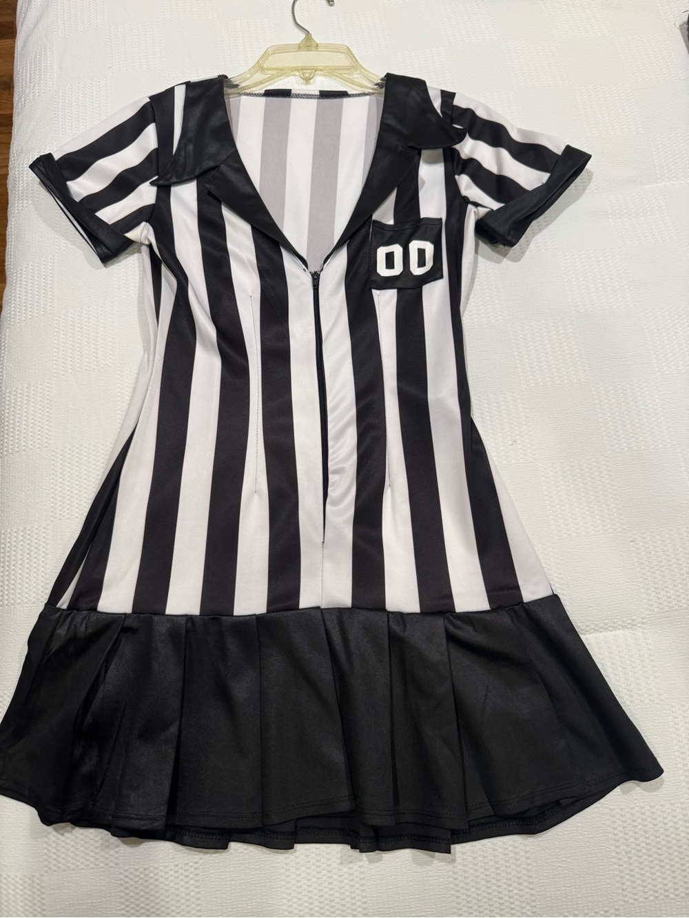 Leg Avenue Black and White Striped Referee Dress Halloween